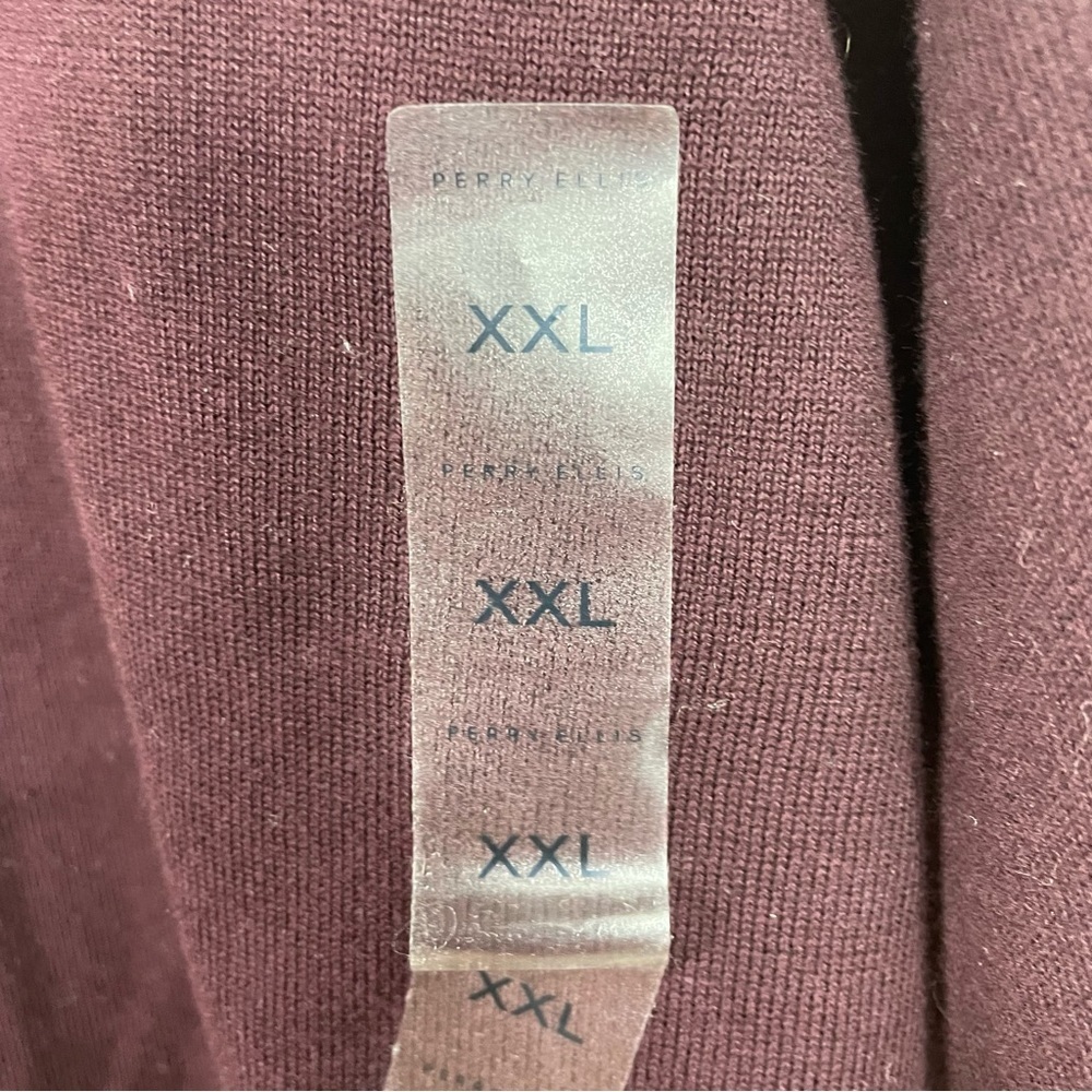 NWT PERRY ELLIS MEN V-NECK SWEATER SIZE XXL MAROON - Picture 6 of 11